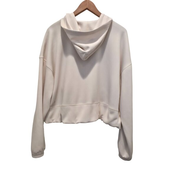 Lululemon Softstreme Full-Zip Cropped Light Ivory Athleisure Hoodie Sz 14 - Picture 2 of 10
